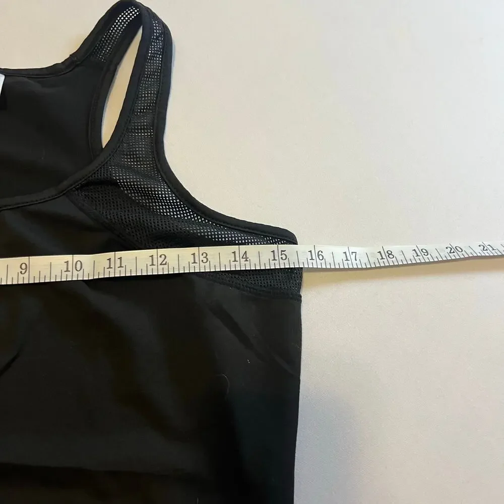 Black racerback mesh strap tank top M - Picture 3 of 6